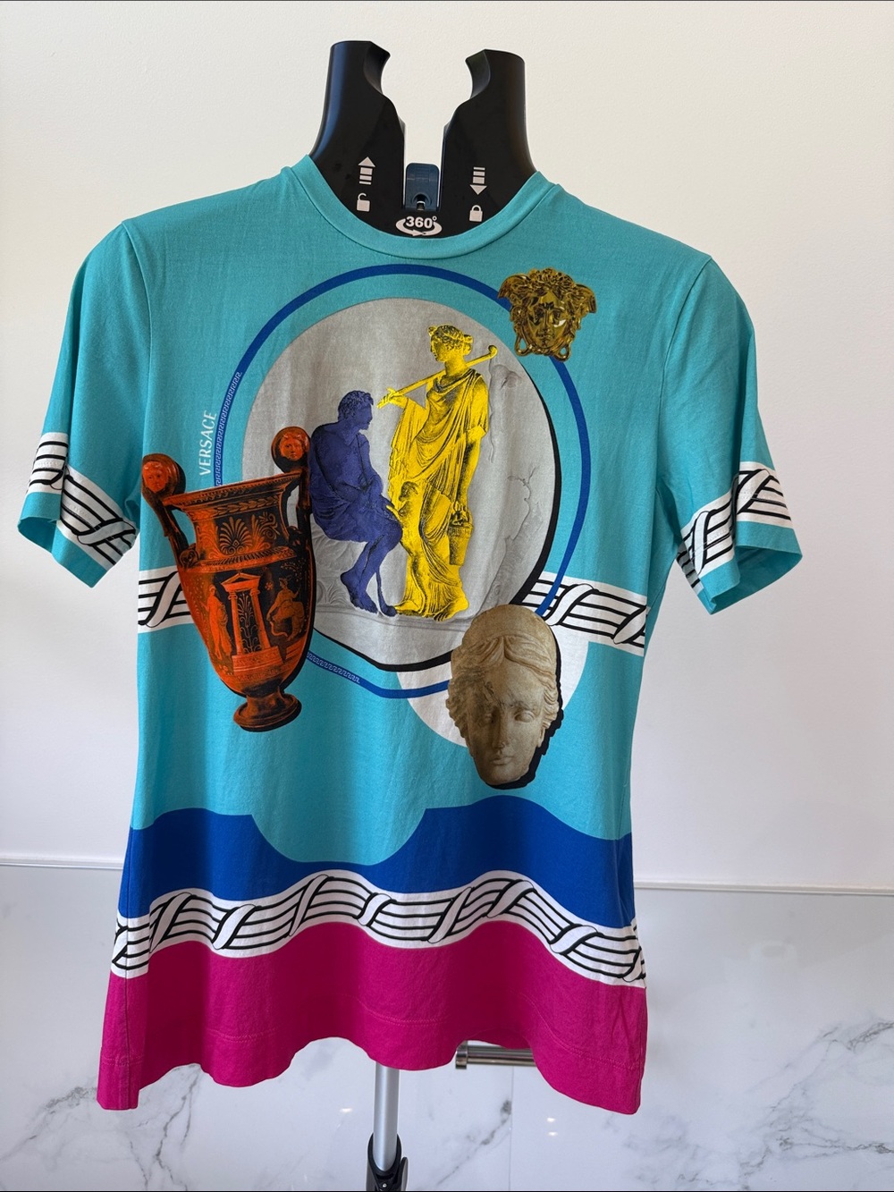 Limited Edition Versace Rare Magna Grecia Pop T-Shirt